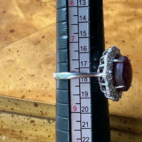Natural Star Ruby Sterling Silver Ring Size 8 - Picture 9 of 10